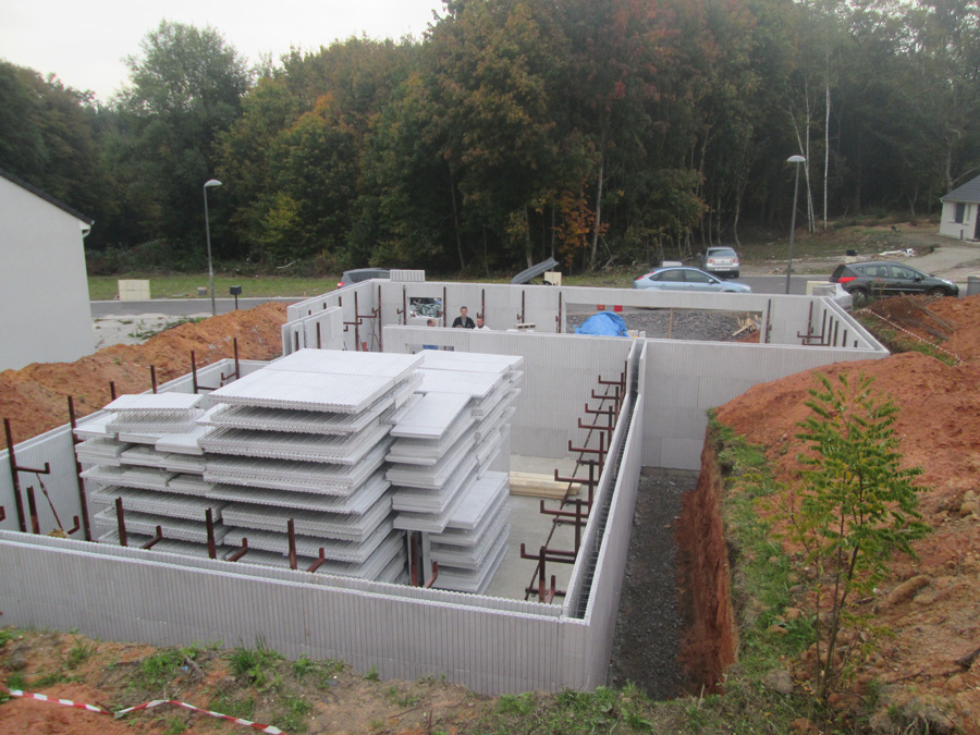 Chantier en cours avec le système constructif pratique et rentable EUROMAC2